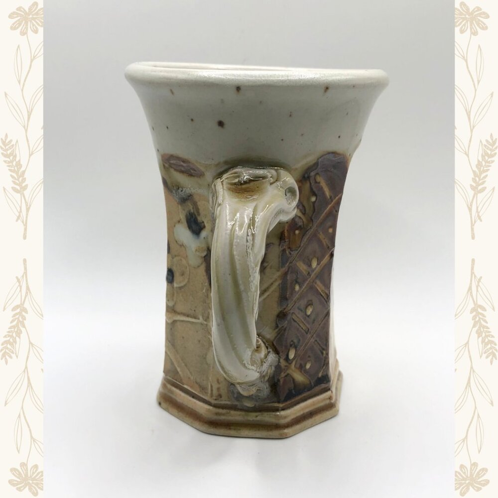 Signed Studio Pottery Mug – Primitive Earthy Design - Picture 4 of 7